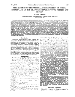 The Kinetics of the Thermal Decomposition of Sodium Nitrate and of