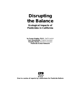 Disrupting the Balance - Pesticide Research Institute