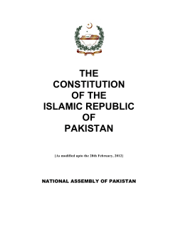 the constitution of the islamic republic of pakistan