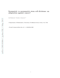 Symmetric vs asymmetric stem cell divisions: an adaptation against