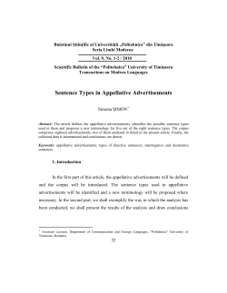 Sentence Types in Appellative Advertisements