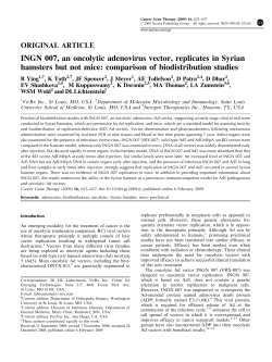 INGN 007, an oncolytic adenovirus vector, replicates in