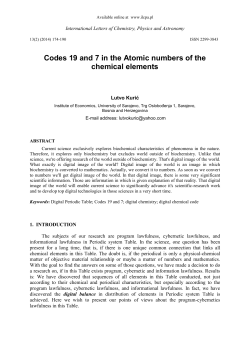 Codes 19 and 7 in the Atomic numbers of the chemical elements