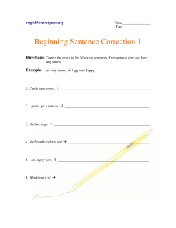 Beginning Sentence Correction 1 - Scoala Stefan cel Mare Focsani