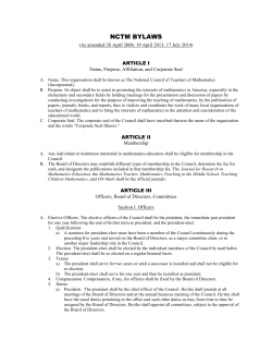 nctm bylaws - National Council of Teachers of Mathematics