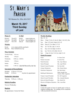 Bulletin - March 12, 2017 - St. Mary Catholic Parish