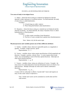 Statics &ndash; Lecture Notes - Johns Hopkins University