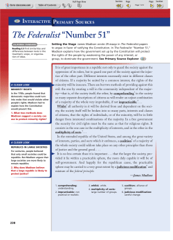 The Federalist &ldquo;Number 51&rdquo;