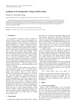 Synthesis of Ni Nanopowders Using an EHA System