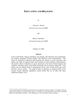 EDUCATION AND RELIGION