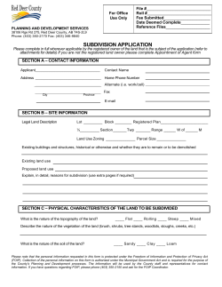 subdivision application