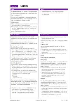 Template food control plan - revised Sushi section