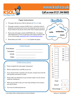 English 11+ Practice Paper