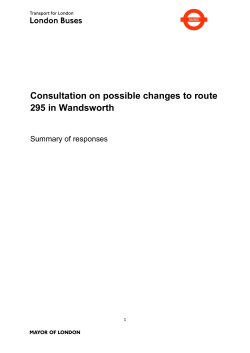 Route 295 consultation report - TfL Consultations