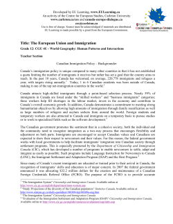 Title: The European Union and Immigration