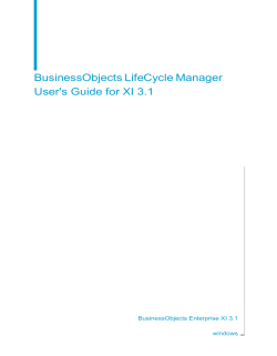 BusinessObjects LifeCycle Manager User`s Guide for XI 3.1