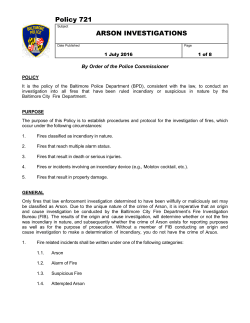 Policy 721 ARSON INVESTIGATIONS