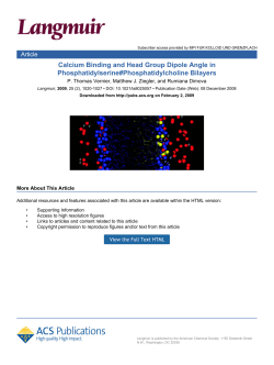 Calcium Binding and Head Group Dipole Angle in
