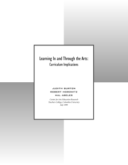 Learning in and Through the Arts: Curriculum Implications