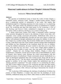 Mater maternal Ambivalences in Kate Chopi