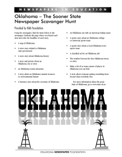 The Sooner State Newspaper Scavanger Hunt