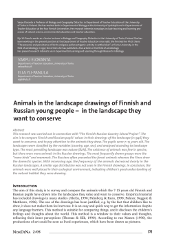 Animals in the landscape drawings of Finnish and Russian young
