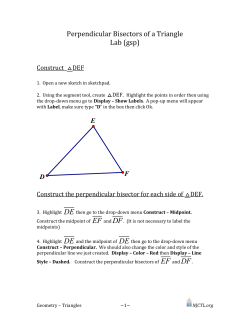 Perpendicular Bisectors of a Triangle Lab (gsp)
