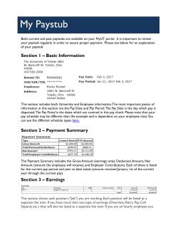 My Paystub - University of Toledo