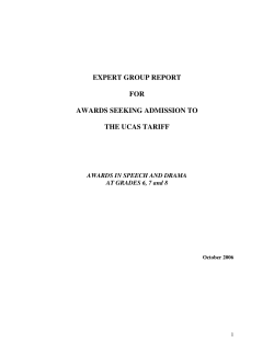 expert group report for awards seeking admission to the ucas tariff