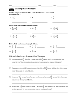 Dividing Mixed Numbers
