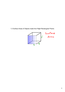 1.3 Surface Areas of Objects made from Right Rectangular Prisms