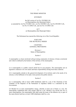 Act No. 128/2000 on Municipalities