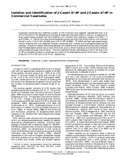 Isolation and Identification of &beta;-Casein A1-4P and &beta;-Casein A2