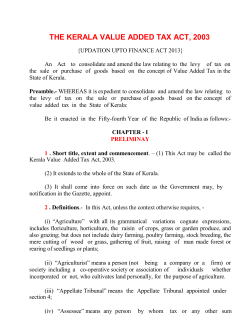 the kerala value added tax act, 2003