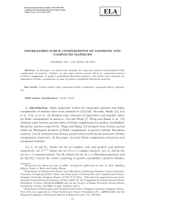 GENERALIZED SCHUR COMPLEMENTS OF MATRICES AND