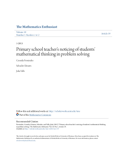 Primary school teacher`s noticing of students` mathematical thinking