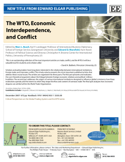 The WTO, Economic Interdependence, and Conflict