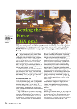 Getting the Force &ndash; THX pm3 - Institute of Professional Sound