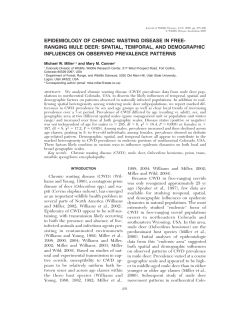 epidemiology of chronic wasting disease in free