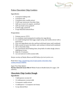 Safer Sweets Recipes - Women`s Specialty Healthcare