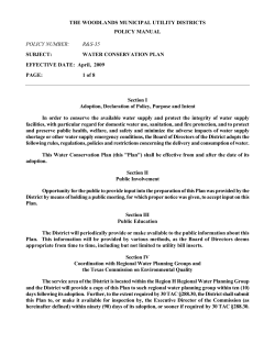 the woodlands municipal utility districts policy manual policy number