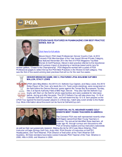 STEVEN DAVID FEATURED IN PGAMAGAZINE.COM BEST