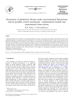 Occurrence of planktonic blooms under environmental fluctuations