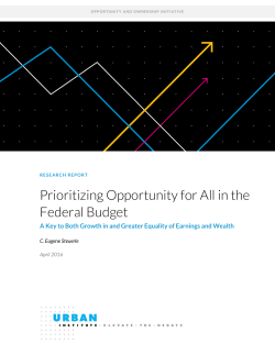 Prioritizing Opportunity for All in the Federal Budget