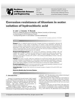 Corrosion resistance of titanium in water solution of hydrochloric acid
