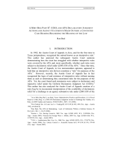 A MIRY BOG PART II  : UDJA AND APA DECLARATORY