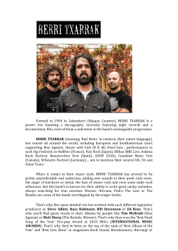 Formed in 1994 in Lekunberri (Basque Country), BERRI TXARRAK