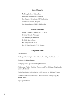 Core 9 Faculty Guest Lecturers Required Texts