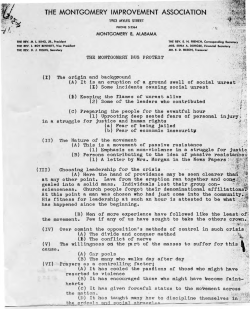 Montgomery Bus Boycott (outline of), 1956?