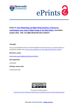 Hero Mythology and Right-Wing Populism